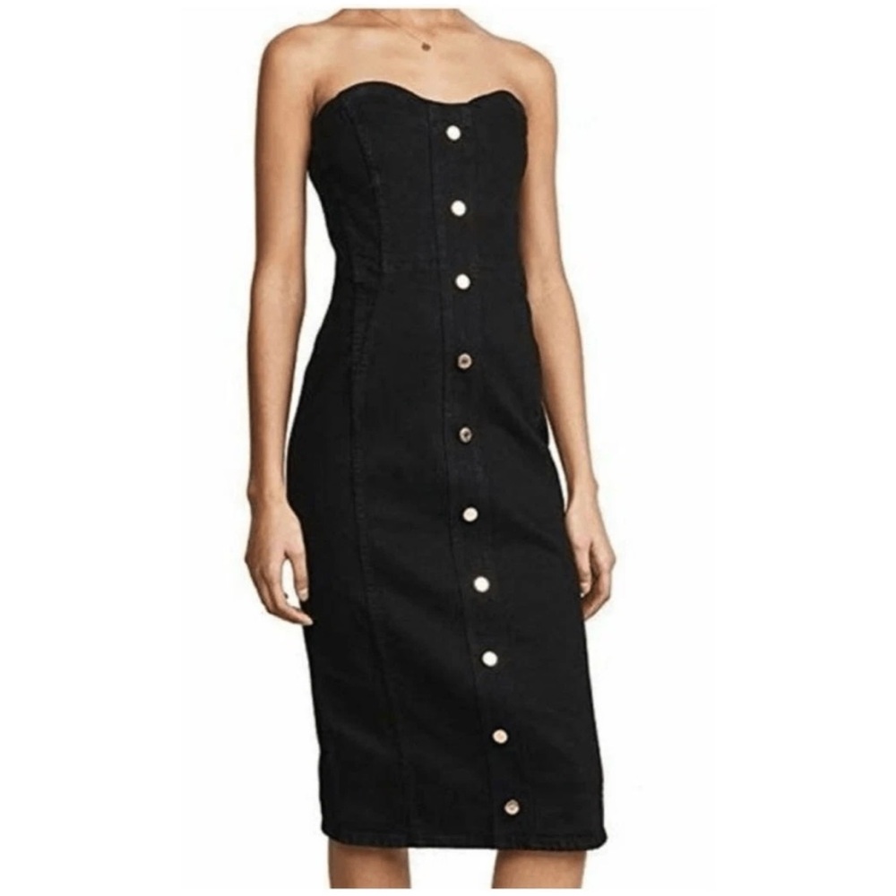 Veronica Beard Liza Dress in Black Denim Size 2